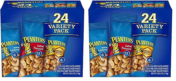 PLANTERS Variety Packs (Salted Cashews, Salted Peanuts & Honey Roasted Peanuts)