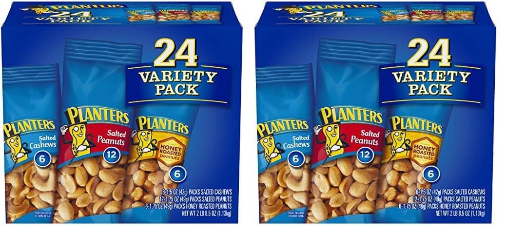 PLANTERS Variety Packs (Salted Cashews, Salted Peanuts & Honey Roasted Peanuts)