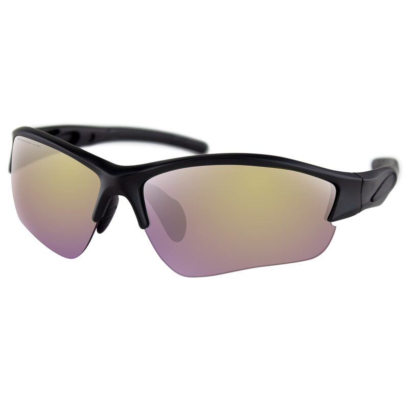 Bobster 26-5248 Rapid Sunglasses Matte Black W/Purple Hd/Yellow Mirror