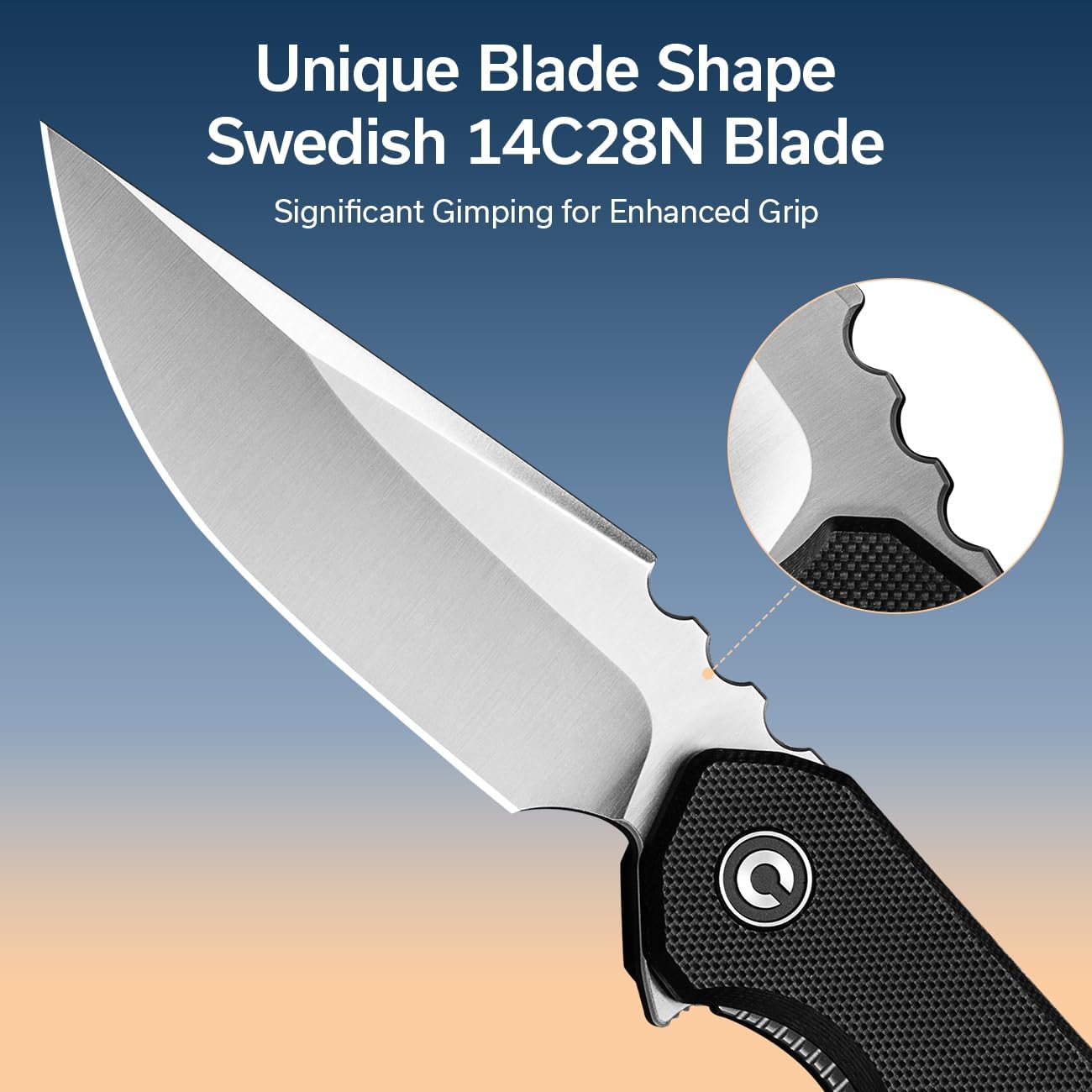 CIVIVI Bluetick Folding Knife for EDC, Pocket Knife with 3.47" 14C28N Blade G10 Handle
