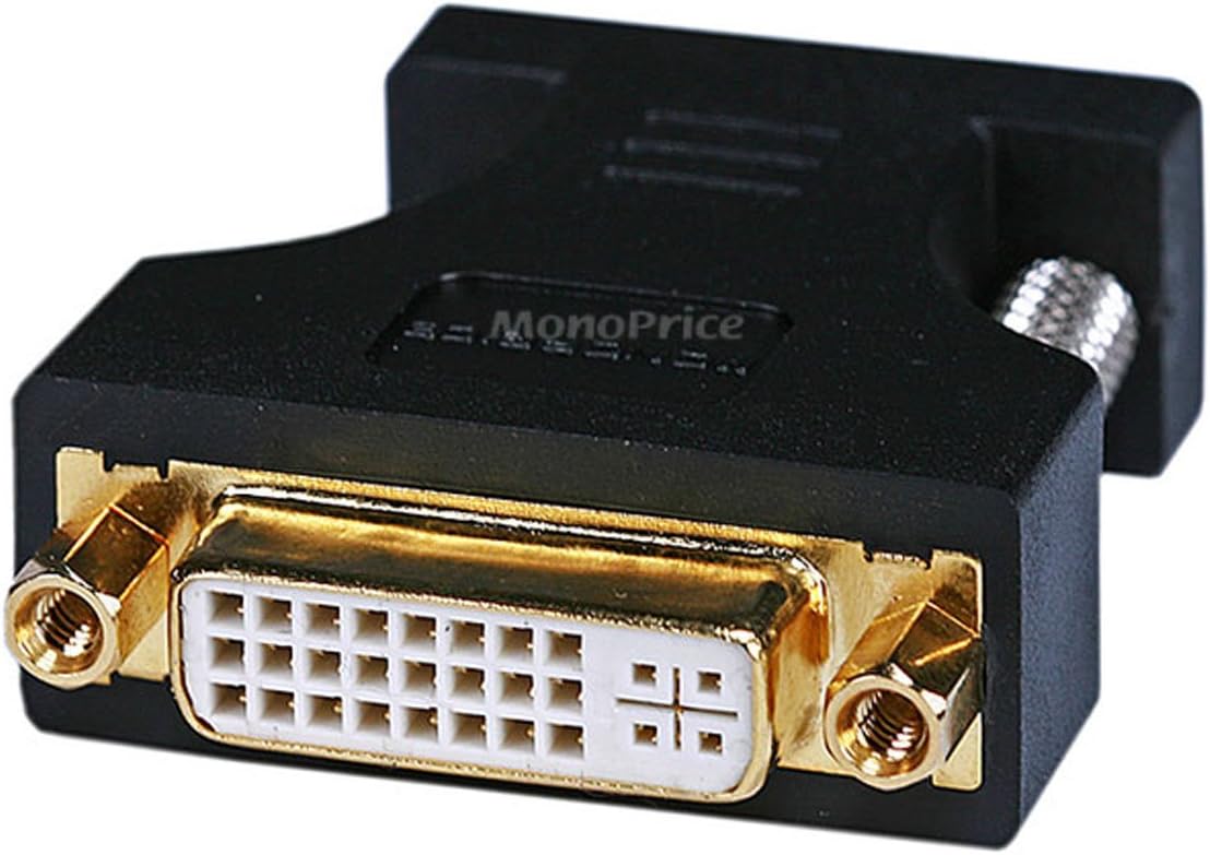 Monoprice 102397 HD15 (VGA) Male to DVI-A Female Adapter, Gold Plated