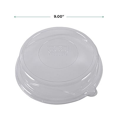 Eco-Products Recycled 9" Plate Dome Lids, Case of 300, Clear 100% Post-Consumer Recycled Plastic, Hot and Cold Food Friendly, Clear For Visibility