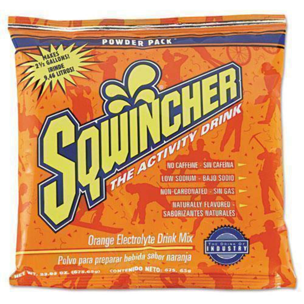 Sqwincher Powder Pack, Orange Flavor Electrolyte Drink Concentrate, 23.83 oz Packet (Pack of 32)