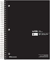 Office Depot® Wirebound Notebooks, 8" x 10-1/2", 5 Subjects, Wide Ruled, 180 Sheets, Assorted Colors, Pack Of 6 Notebooks