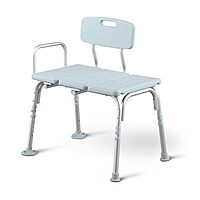 Medline Tub Transfer Bench and Shower Chair with Microban Antimicrobial Protection, Adjustable Shower Bench and Bath Seat For Seniors And Elderly, 350 lb. Weight Capacity, Light Blue