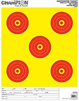 Champion Targets 45562 Shot Keeper 5 Bullseye 100 Yard Pistol/Rifle Targets, Yellow/Red, Small, 12 Pack