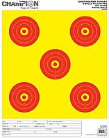 Champion Targets 45562 Shot Keeper 5 Bullseye 100 Yard Pistol/Rifle Targets, Yellow/Red, Small, 12 Pack
