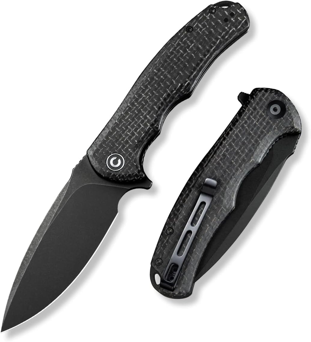 CIVIVI Praxis Flipper Folding Pocket Knife, 3.75" Black Stonewashed 9Cr18MoV