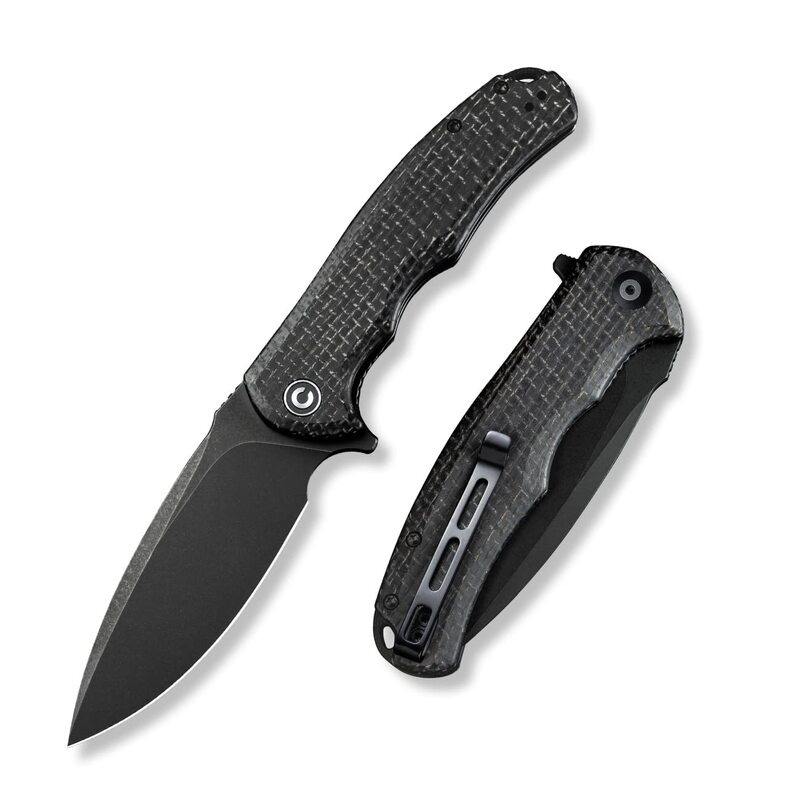 CIVIVI Folding Pocket Knife- Praxis Flipper Liner Lock Knife, 3.75" Black Stonewashed Blade with Micarta Handles, Reversible Clip for Everyday Carry Outdoor Use C803G Black Micarta