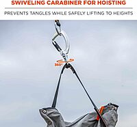 Ergodyne Arsenal 5974 Large Nylon Hoist Bucket Tool Bag - Swiveling Carabiner, Zipper Top
