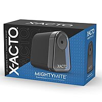 X-ACTO Pencil Sharpener, Mighty Mite Electric Pencil Sharpener, With Pencil Saver®, SafeStart® Motor, Black, 1 Count - Home, Office, School, Teacher Supplies