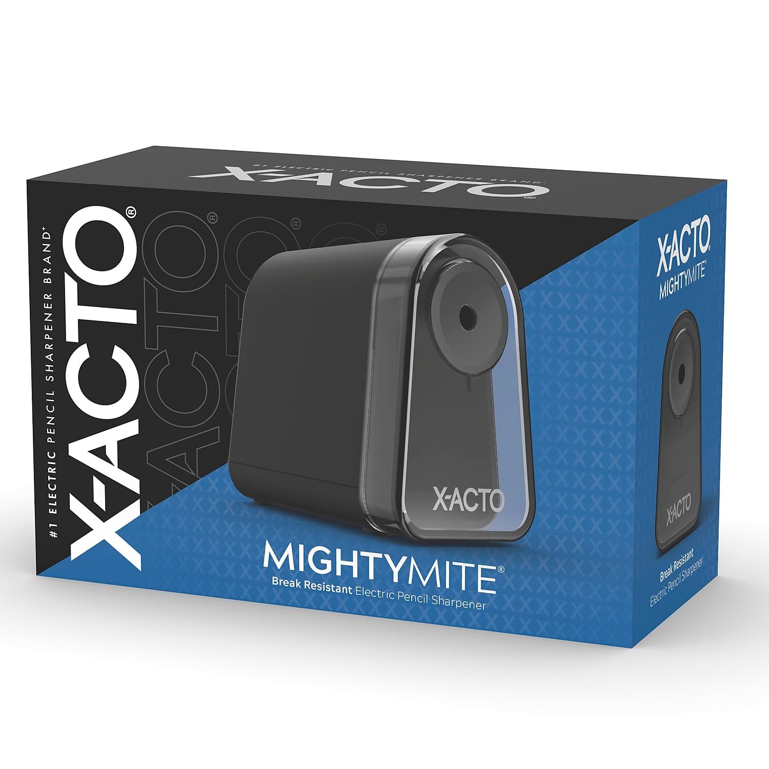 X-ACTO Pencil Sharpener, Mighty Mite Electric Pencil Sharpener, With Pencil Saver®, SafeStart® Motor, Black, 1 Count - Home