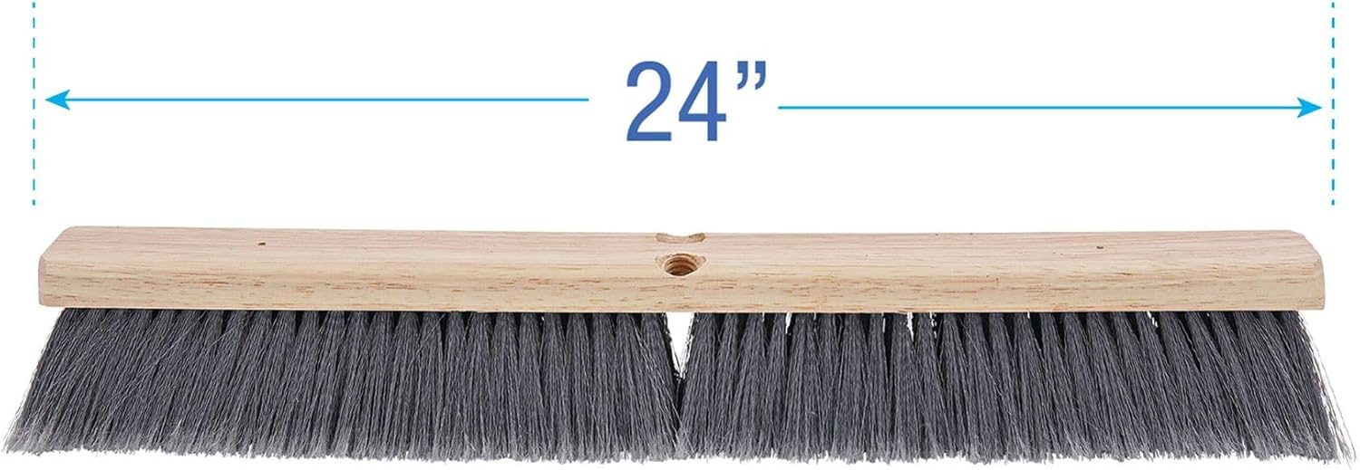 Boardwalk BWK20424 3 in. Flagged Polypropylene Bristles 24 in. Brush Floor Brush Head - Gray