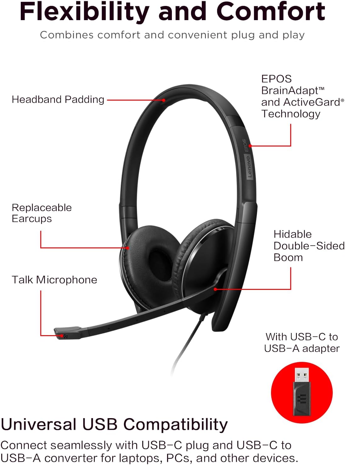 LENOVO Teams Certified Headset - Wired & Wireless