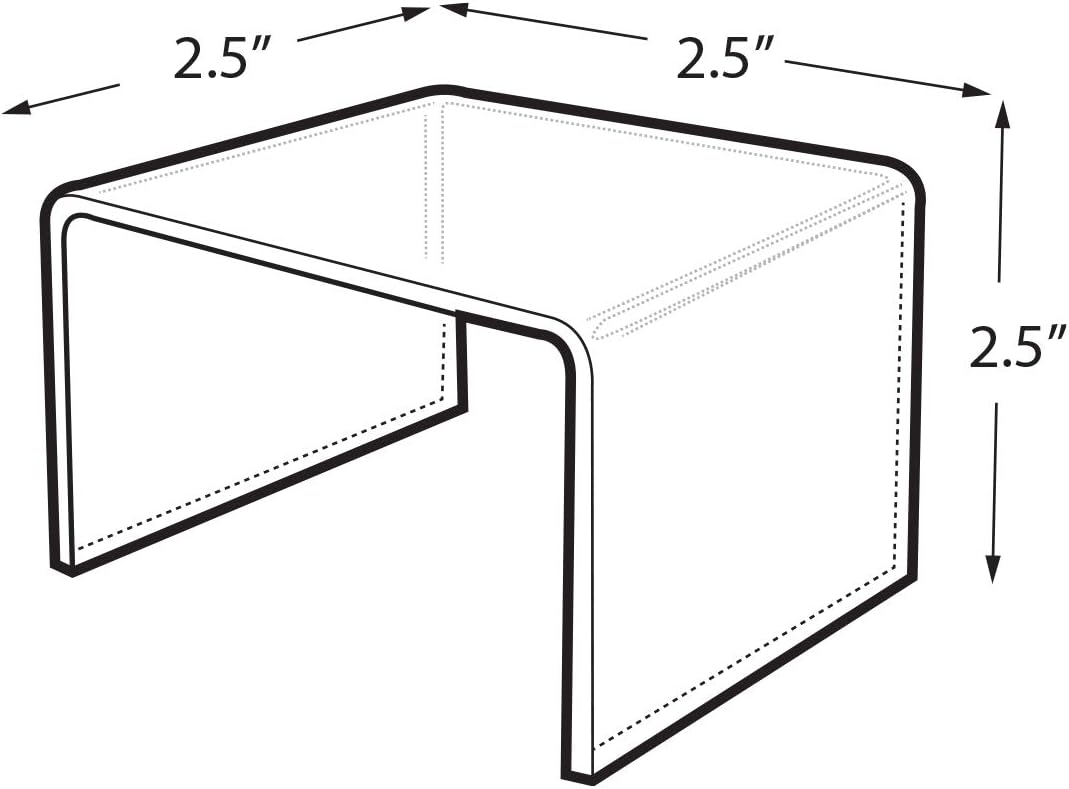 Azar Displays Clear Acrylic Riser Displays (4-Pack)