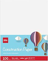 Office Depot® Brand Construction Paper, 9" x 12", 100% Recycled, White, Pack Of 100 Sheets