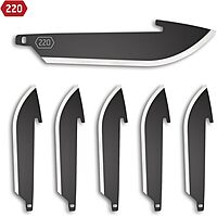 Outdoor Edge RazorSafe 2.2" Black Drop-Point | 6 Pack of EDC Drop Point Blades | Compatible 2.2" Razor Blade Knives | Perfect for Work & Everyday Carry