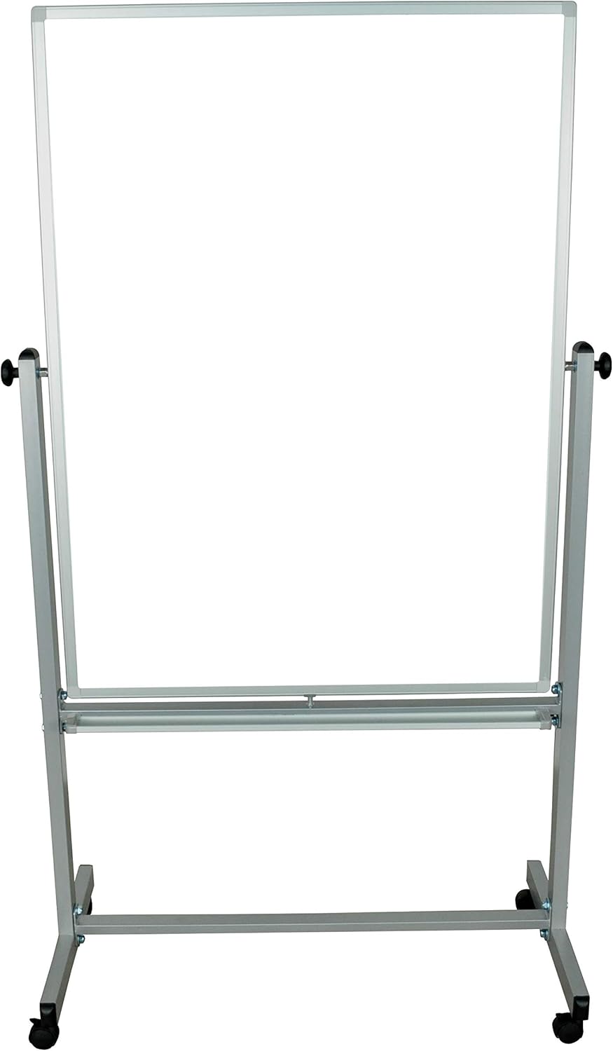 Luxor Magnetic Double-Sided Magnetic Mobile Dry-Erase Whiteboard, 40in x 60in, Aluminum Frame With Silver Finish