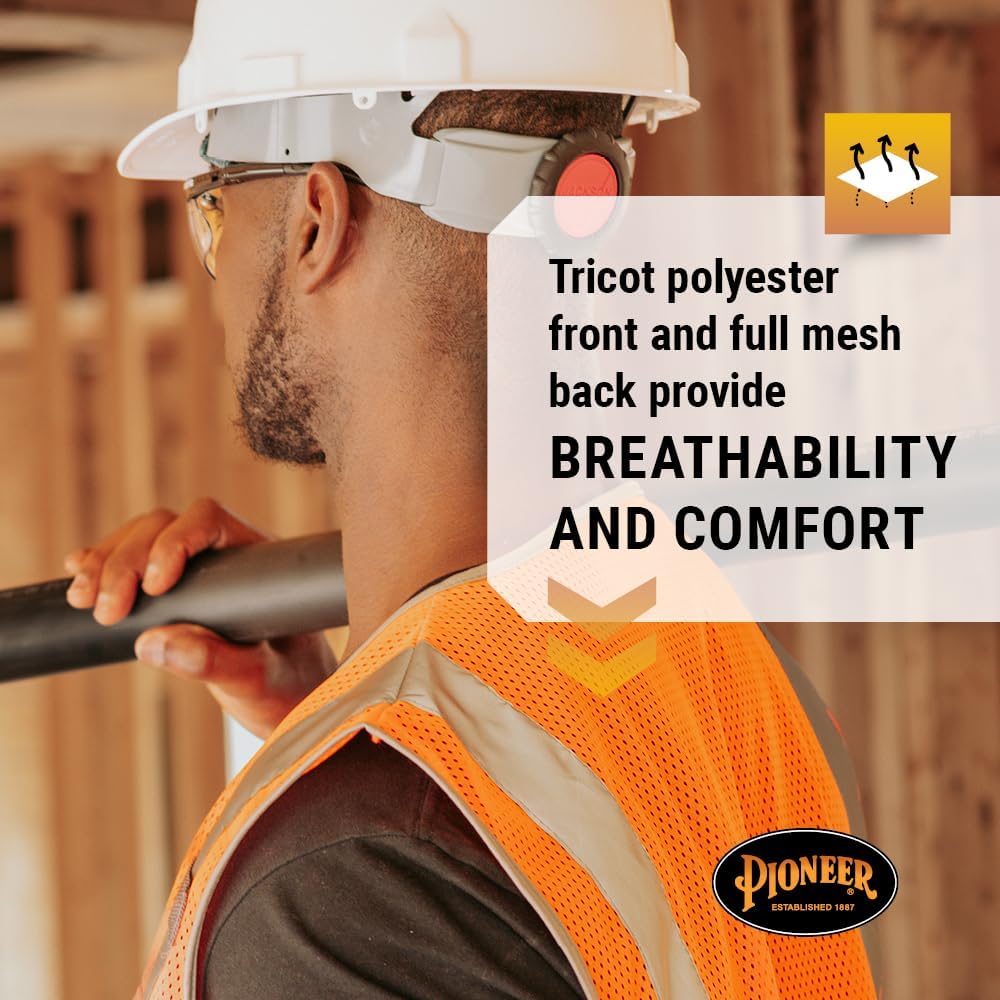PIONEER Hi Vis Safety Vest - Reflective Cooling Mesh - 8 Pockets - Class 2