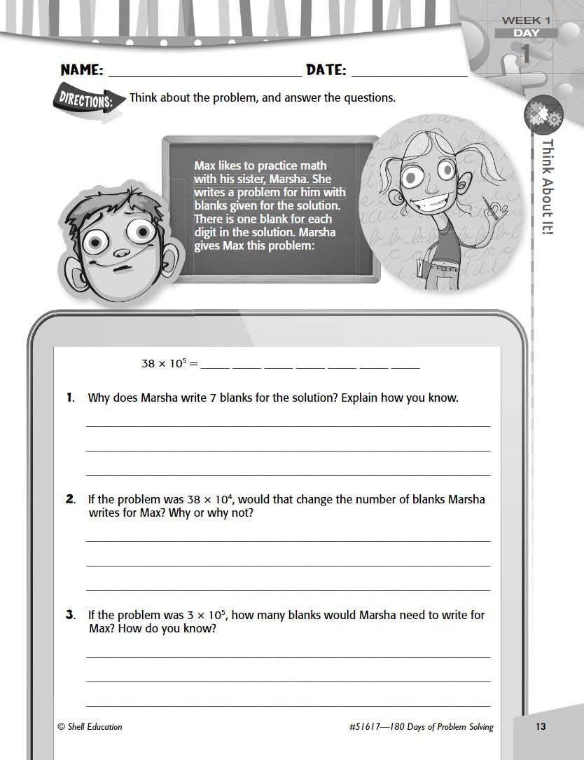 180 Days of Problem Solving for Fifth Grade – Build Math Fluency with this 5th Grade Math Workbook (180 Days of Practice)