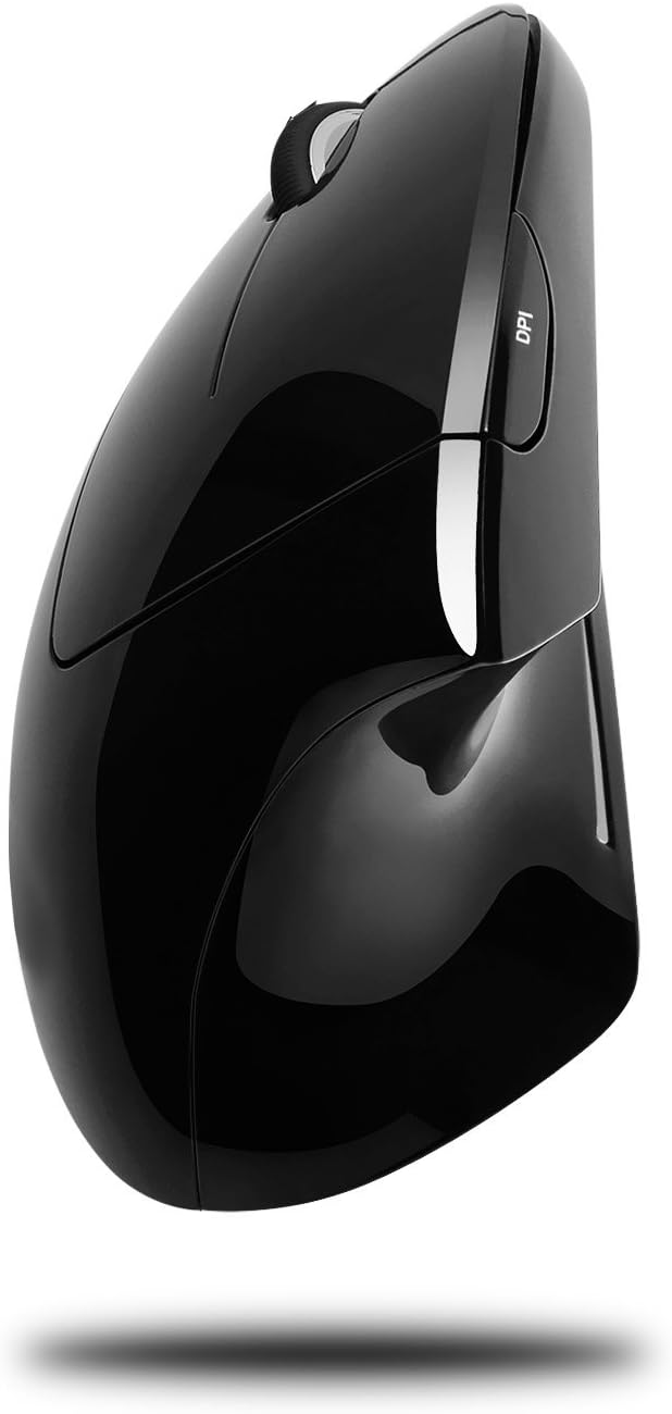 iMouse E90 - Wireless Left-Handed Vertical Ergonomic Mouse, Black