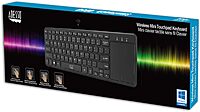 WKB-4050UB Wireless Keyboard with Built-in Touchpad, 2.4GHz RF Technology, Ultra-Slim Scissor Switch Keys, 30ft Range