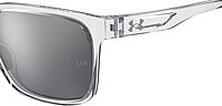 Under Armour Men's Ua Assist 2 Rectangular Sunglasses Crystal/Silver Multilayer 57 Millimeters