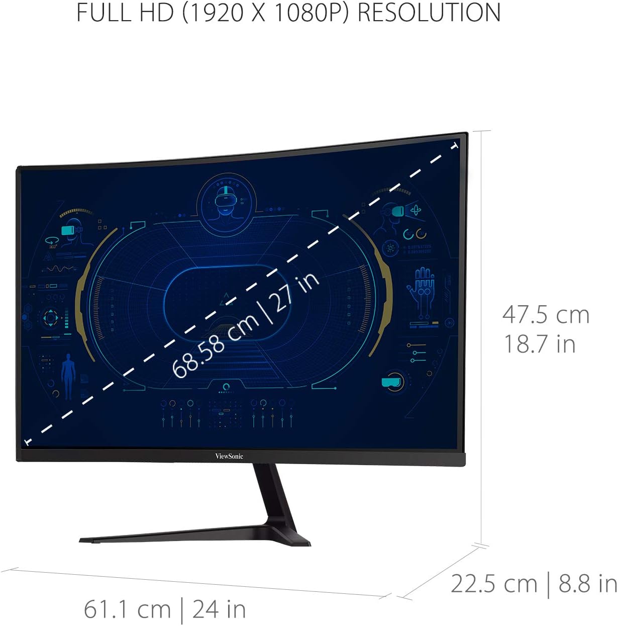 ViewSonic VX Series Gaming Monitor with FreeSync Premium and Eye Care