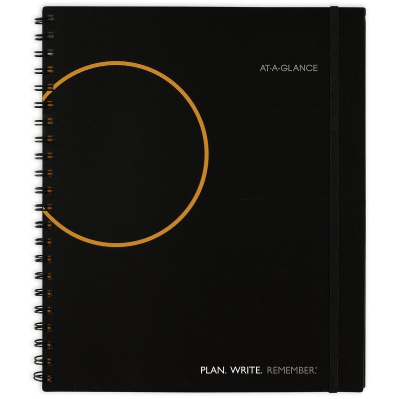 AT-A-GLANCE Planning Notebook, 8-1/2" x 11", Large, Undated with Reference Calendars, Plan. Write. Remember., Black (7062090525) 2025 Old Edition