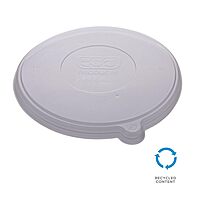 Eco-Products Recycled Flat Bowl Lids, Case of 400, Fits 24-46oz Coupe/16-40oz Noodle Bowls, 100% Recycled PET From Plastic Bottles, Clear For Visibility