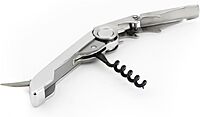 Vinturi All-In-One Waiter's Corkscrew Bottle Opener and Foil Cutter, Silver