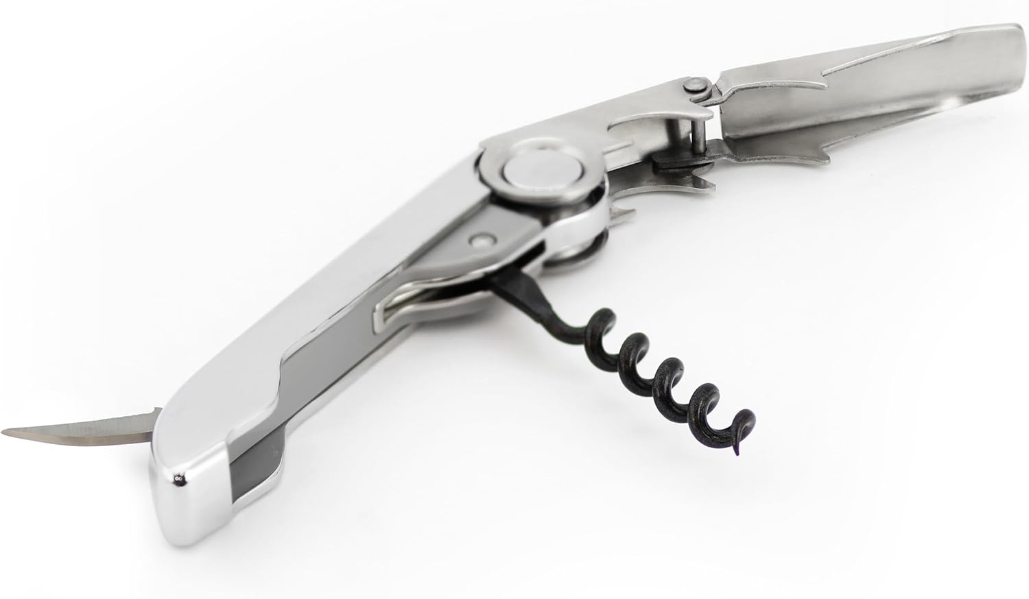 Vinturi All-In-One Waiter's Corkscrew Bottle Opener and Foil Cutter, Silver