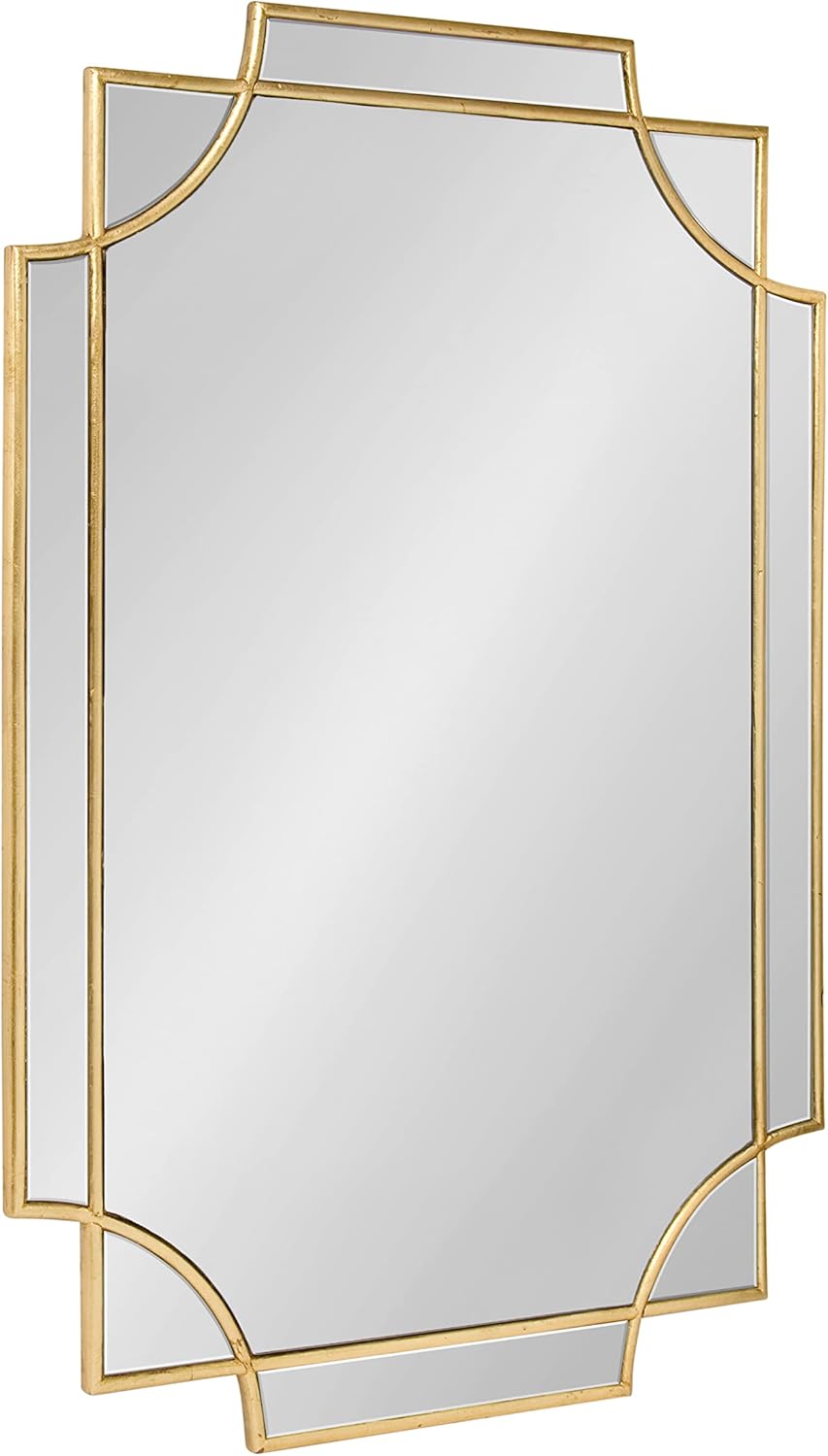 Kate and Laurel Minuette Decorative Rectangle Frame Wall Mirror in Gold Leaf, 24x35.5 Inches 35.5"L x 24"W Gold