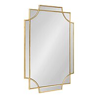 Kate and Laurel Minuette Decorative Rectangle Frame Wall Mirror in Gold Leaf, 24x35.5 Inches 35.5"L x 24"W Gold