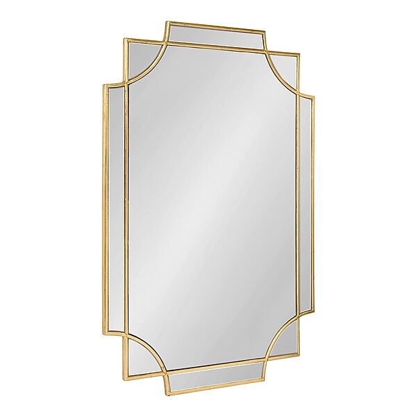Kate and Laurel Minuette Decorative Rectangle Frame Wall Mirror in Gold Leaf, 24x35.5 Inches 35.5"L x 24"W Gold