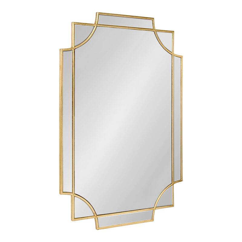 Kate and Laurel Minuette Decorative Rectangle Frame Wall Mirror in Gold Leaf, 24x35.5 Inches 35.5"L x 24"W Gold