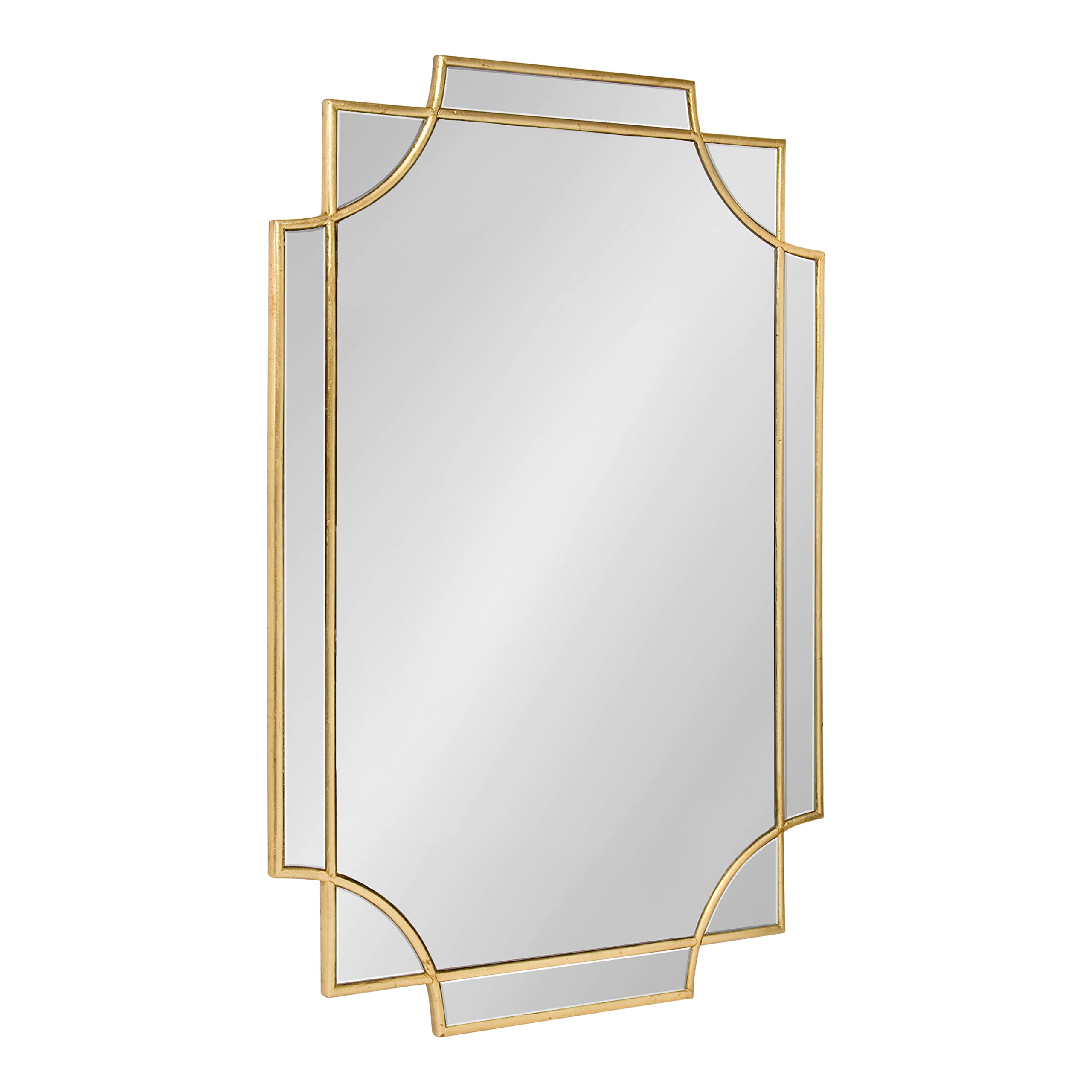 Kate and Laurel Minuette Decorative Rectangle Frame Wall Mirror in Gold Leaf, 24x35.5 Inches 35.5"L x 24"W Gold