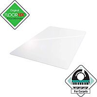 FLOORTEX Valuemat Plus Polycarbonate Rectangular Chair Mat for Low Pile Carpets