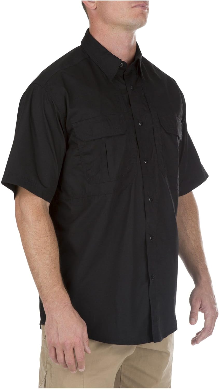 5.11 Tactical Mens Taclite Pro Button Down Short Sleeve Shirt with Pockets, Style 71175ABR