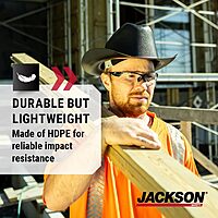 JACKSON SAFETY Cowboy-Style Full-Brim Hard Hat, Non-Vented, HDPE, Ratchet Suspension