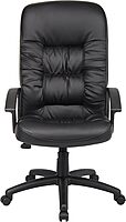 Boss Office Products High Back LeatherPlus Chair in Black