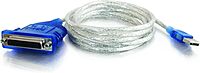 C2G 16899 USB To DB25 Parallel Printer Adapter Cable, Beige (6 Feet, 1.82 Meters)