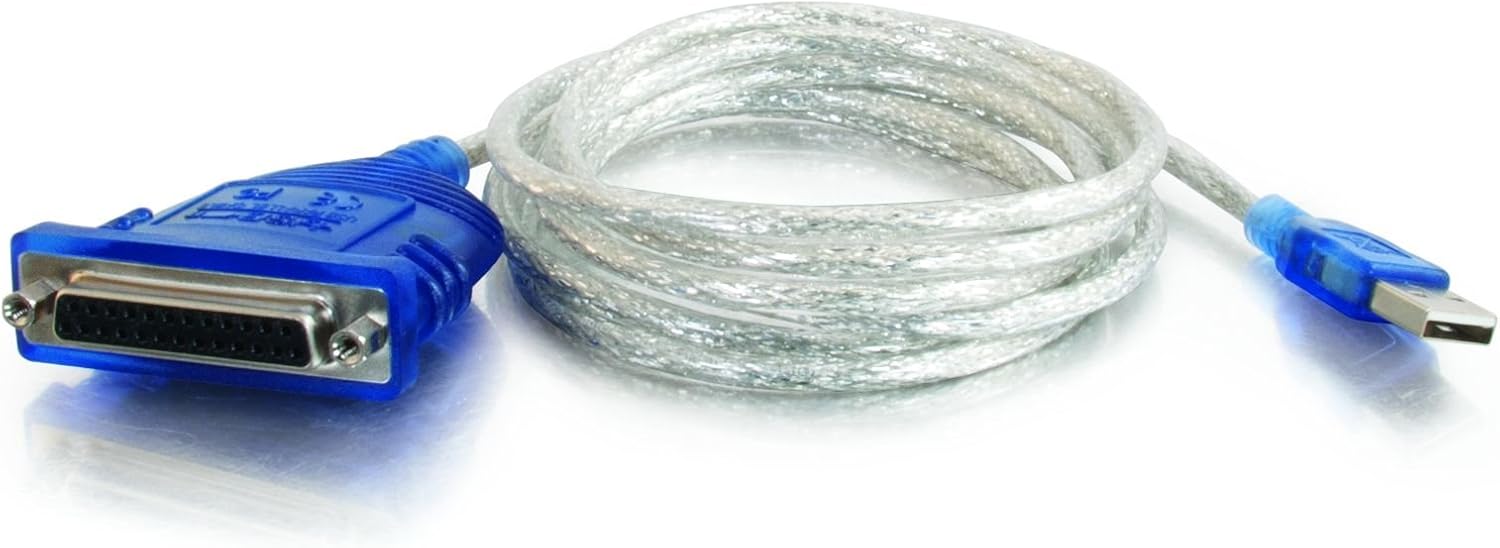 C2G 16899 USB To DB25 Parallel Printer Adapter Cable, Beige (6 Feet, 1.82 Meters)
