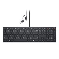 Dell KB525C Wired Collaboration Keyboard - USB-C & USB-A Versatile connectivity, 15 Programmable Shortcuts Keys