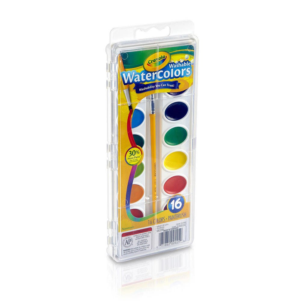 Crayola Watercolor Set, 1 Oz, Assorted Colors, 16 Paints Per Set, Pack Of 6 Sets