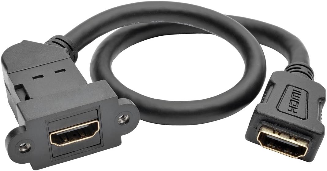 Tripp Lite High-Speed HDMI with Ethernet All-in-One Keystone/Panel Mount Coupler Cable (F/F), Angled Connector