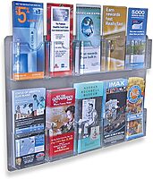 Azar Displays Wall-Mount Brochure Holders, Acrylic, Pack of 2