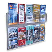 Azar Displays Wall-Mount Brochure Holders, Acrylic, Pack of 2