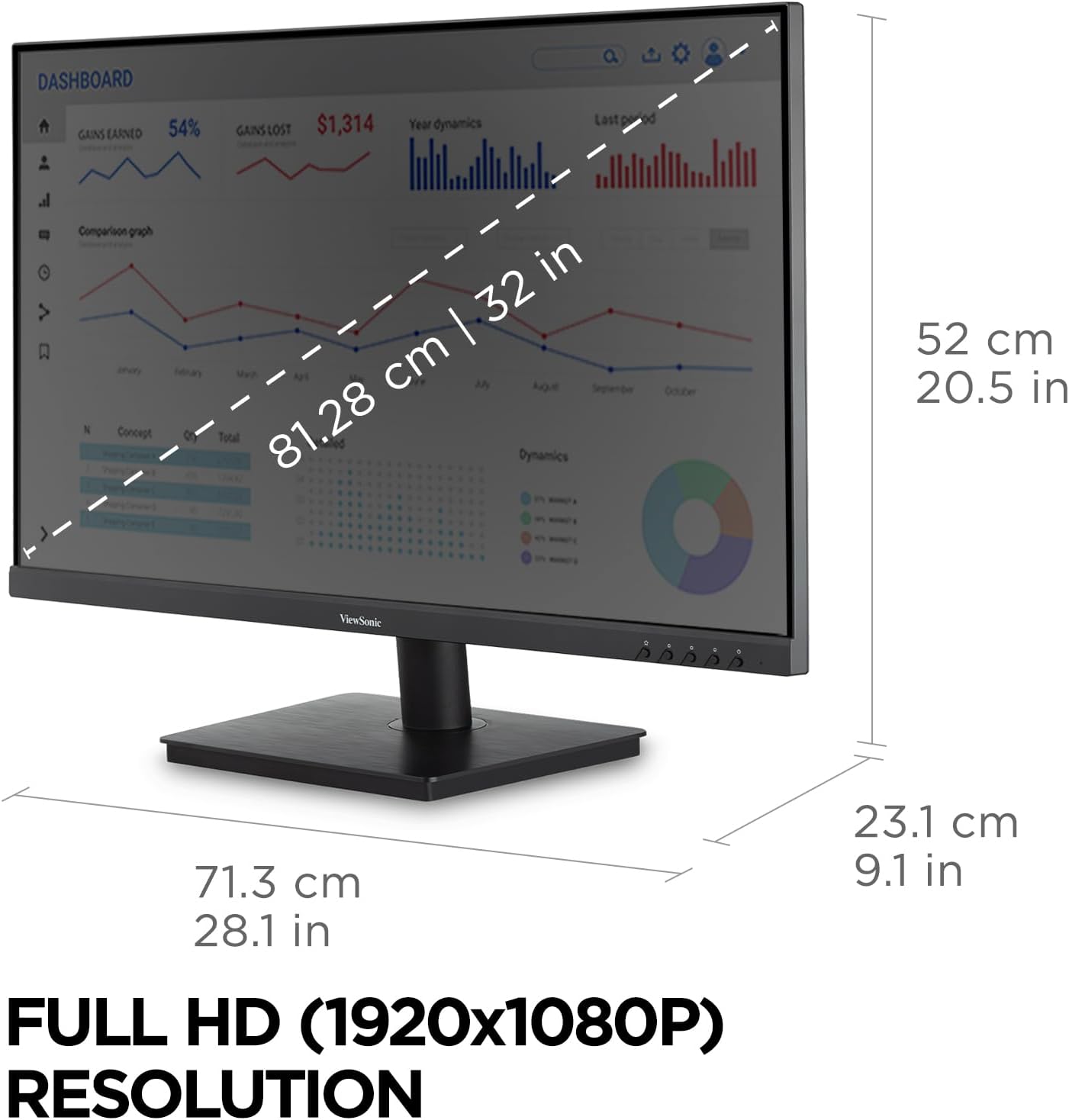 VIEWSONIC Full HD 1080p Frameless Eye Care Monitors
