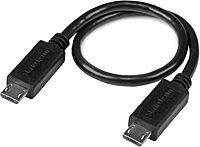 StarTech.com 8in Micro USB to Micro USB Cable - Male to Male - Micro USB OTG Cable for Your Mobile Device (UUUSBOTG8IN)